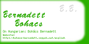 bernadett bohacs business card