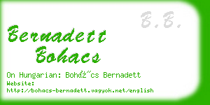 bernadett bohacs business card